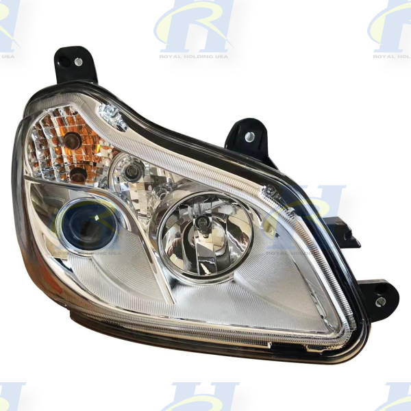 KW T680  HEADLIGHT HALOGEN CHROME HOUSING| RH-K-602-009C/ RH-K-601-009C